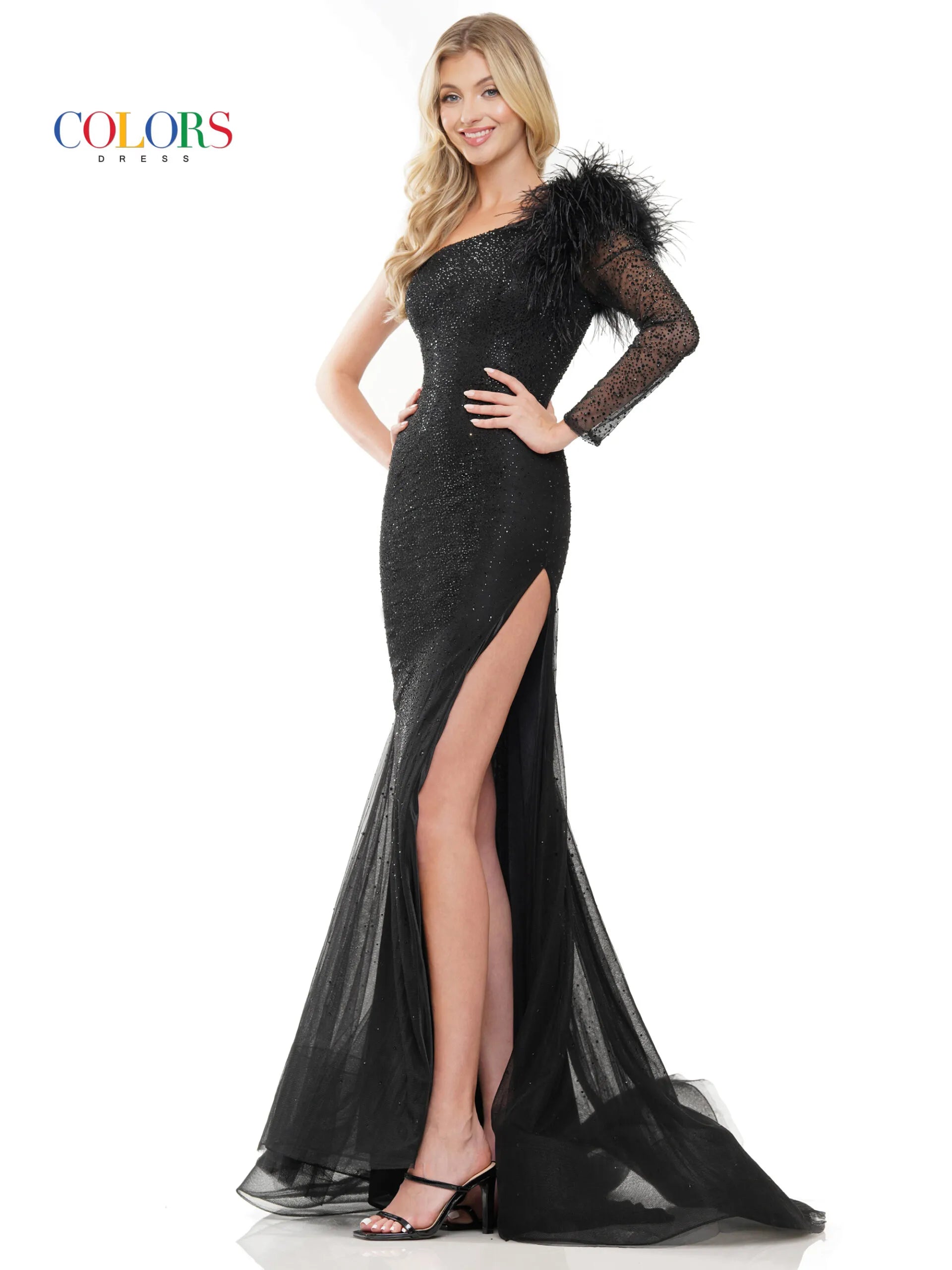 Heatstone Mesh / Feather Gown Dusty Rose / 16 Heatstone Mesh / Feather Gown Dusty Rose / 16