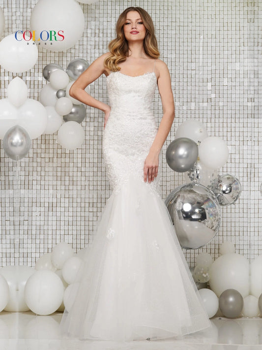 STRAPLESS A-LINE LACE & TULLE WEDDING DRESS