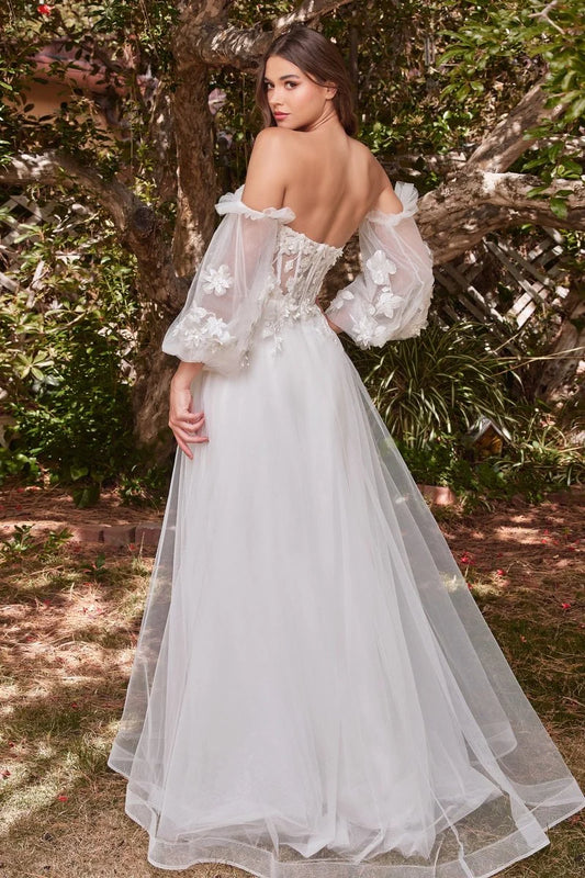 LACE STRAPLESS LAYERED TULLR BALL GOWN